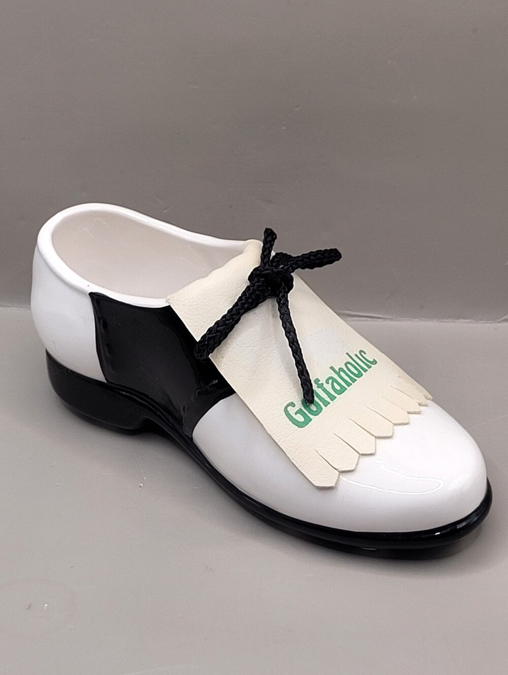 Vintage Russ Berrie Golfaholic Golf Shoe Tee-Riffic Tee Caddy Holder Ceramic